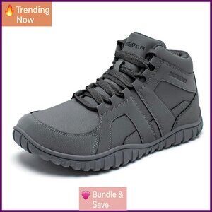 Warm Waterproof Winter Boots Wide Toe Box Zero Drop Outdoor Shoes